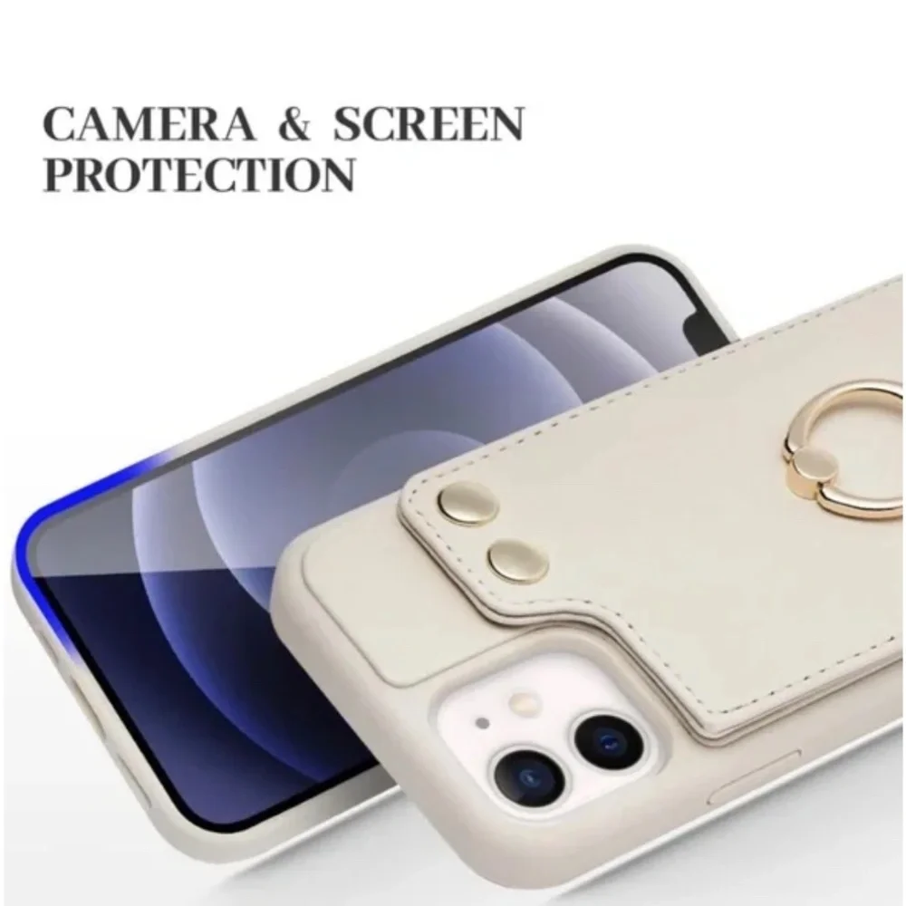 Lameeku Wallet Case Compatible with iPhone 12 Pro Beige